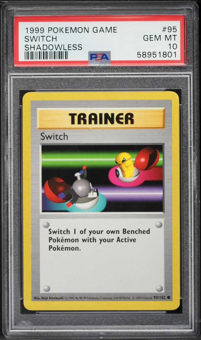 1999 Pokemon Base Set Shadowless Switch #95 PSA 10 GEM MINT