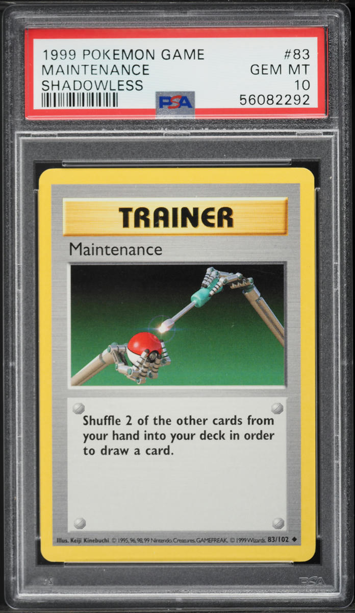 1999 Pokemon Base Set Shadowless Maintenance #83 PSA 10 GEM MINT