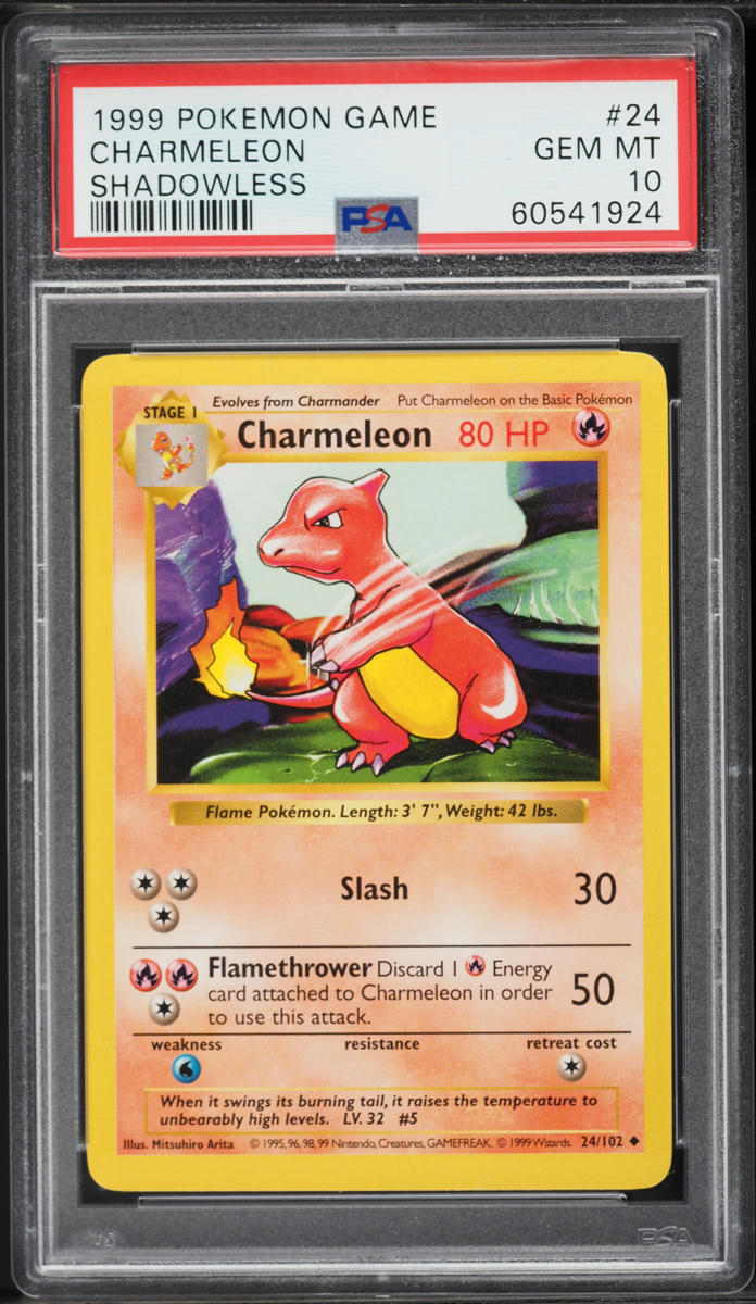 1999 Pokemon Base Set Shadowless Charmeleon #24 PSA 10 GEM MINT