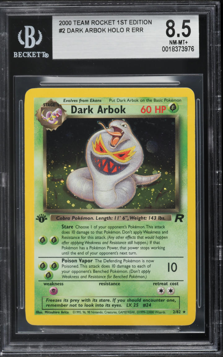 1995 arbok pokemon card 2000 TOPPS CHROME SERIES 1 SPARKLE #24 PSA 10 GEM MINT  lowpopping count the remaining HP of the Defending Pokmon and Dark Arbok 1999 Pokemon Fossil 1st Edition