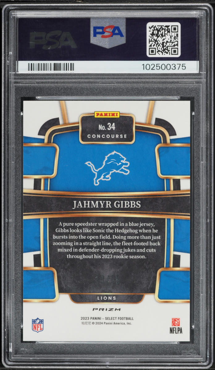 2023 Select Concourse Blue Disco Prizm Jahmyr Gibbs ROOKIE /25 #34