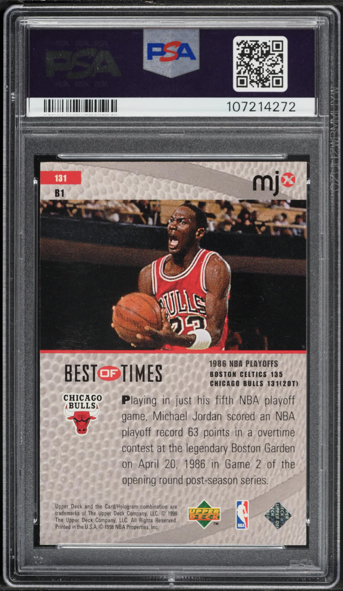 1998 Upper Deck MJx Michael Jordan #131 PSA 10 GEM MINT on