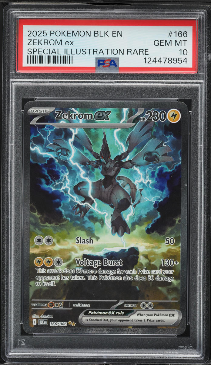 2025 Pokemon Scarlet & Violet Black Bolt SIR Zekrom ex #166 PSA 10