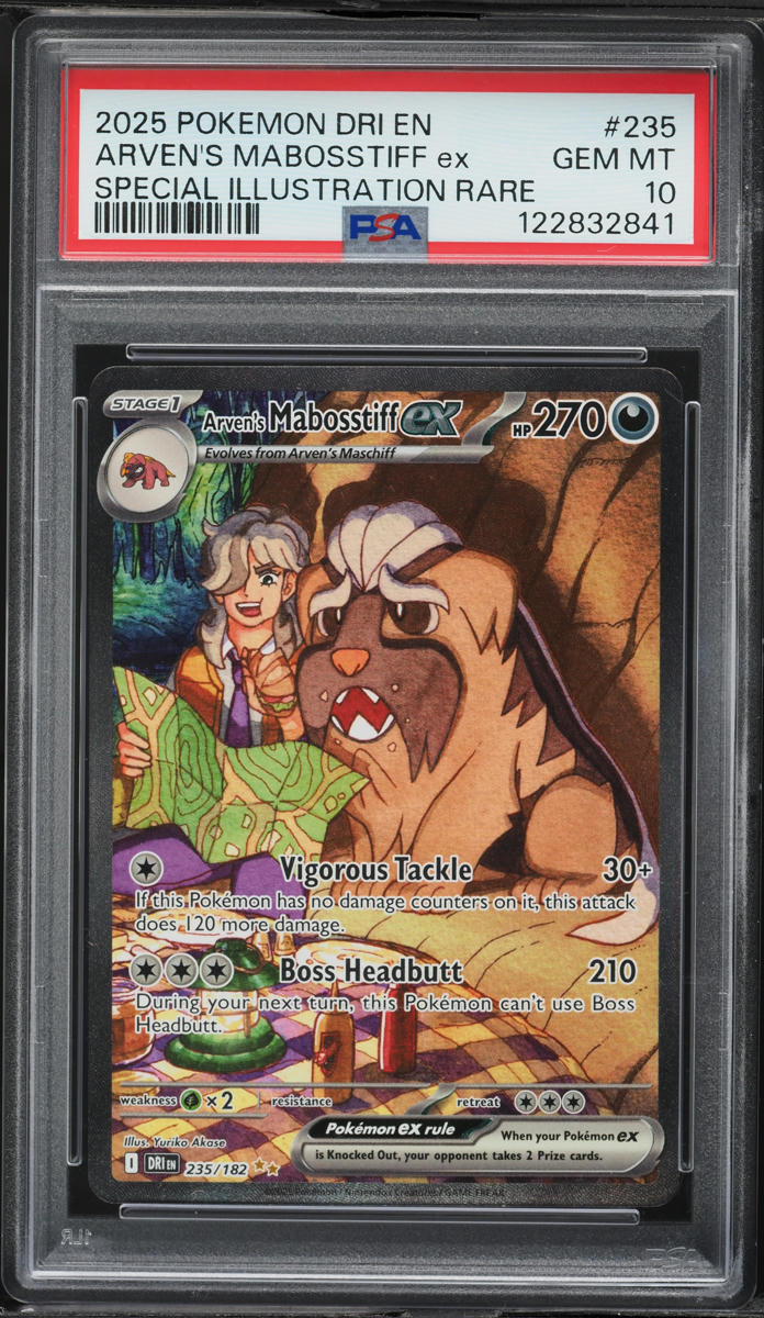 2025 Pokemon Scarlet & Violet Destined Rivals SIR Arven's Mabosstiff EX #235 PSA 10 GEM MINT