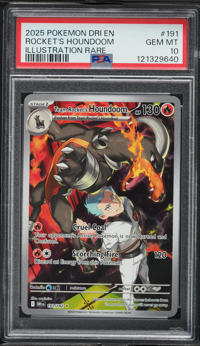 2025 Pokemon SV Destined Rivals IR Rocket's Houndoom #191 PSA 10 GEM MINT