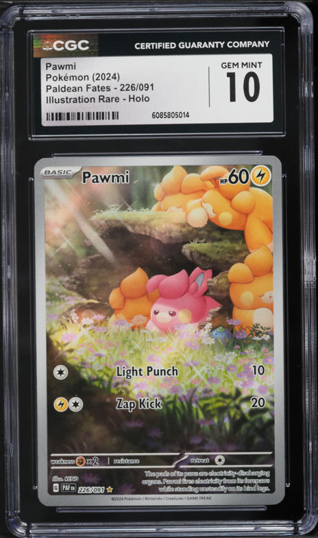 2024 Pokemon Scarlet & Violet Paldean Fates IR Pawmi #226 CGC 10 GEM MINT