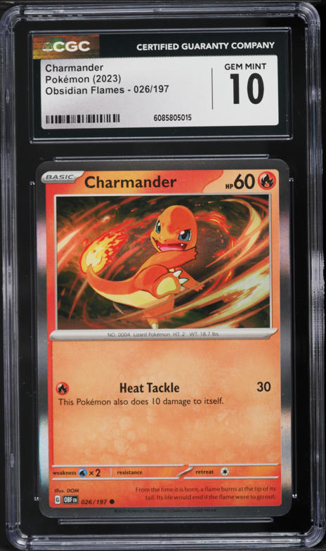 2023 Pokemon Scarlet & Violet Obsidian Flames Holo Charmander #26 CGC 10 GEM MINT