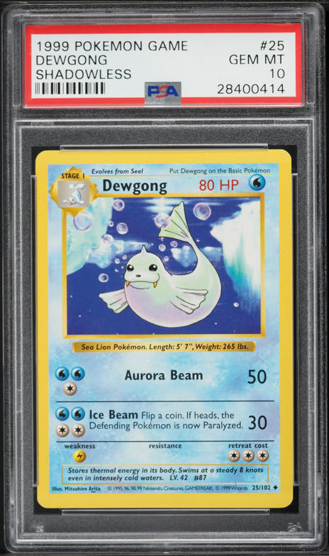 1995 dewgong pokemon card value proxy cards first edition foil E-Card (Skyridge (SK) #H6) Stage 1 Dewgong Reverse Holo Rare 29/108