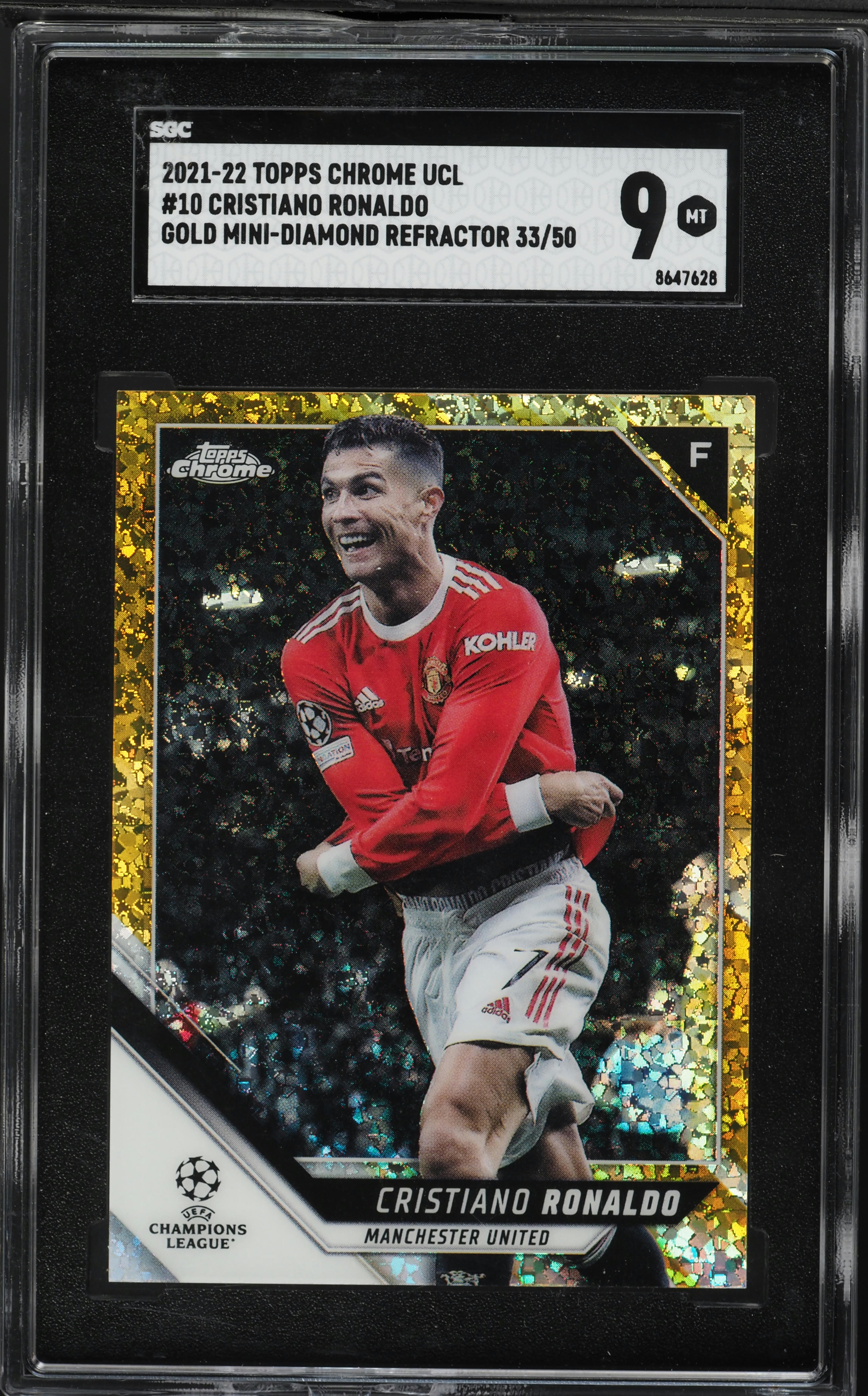 2021 Topps Chrome UEFA Gold Mini Diamond Refractor Cristiano 