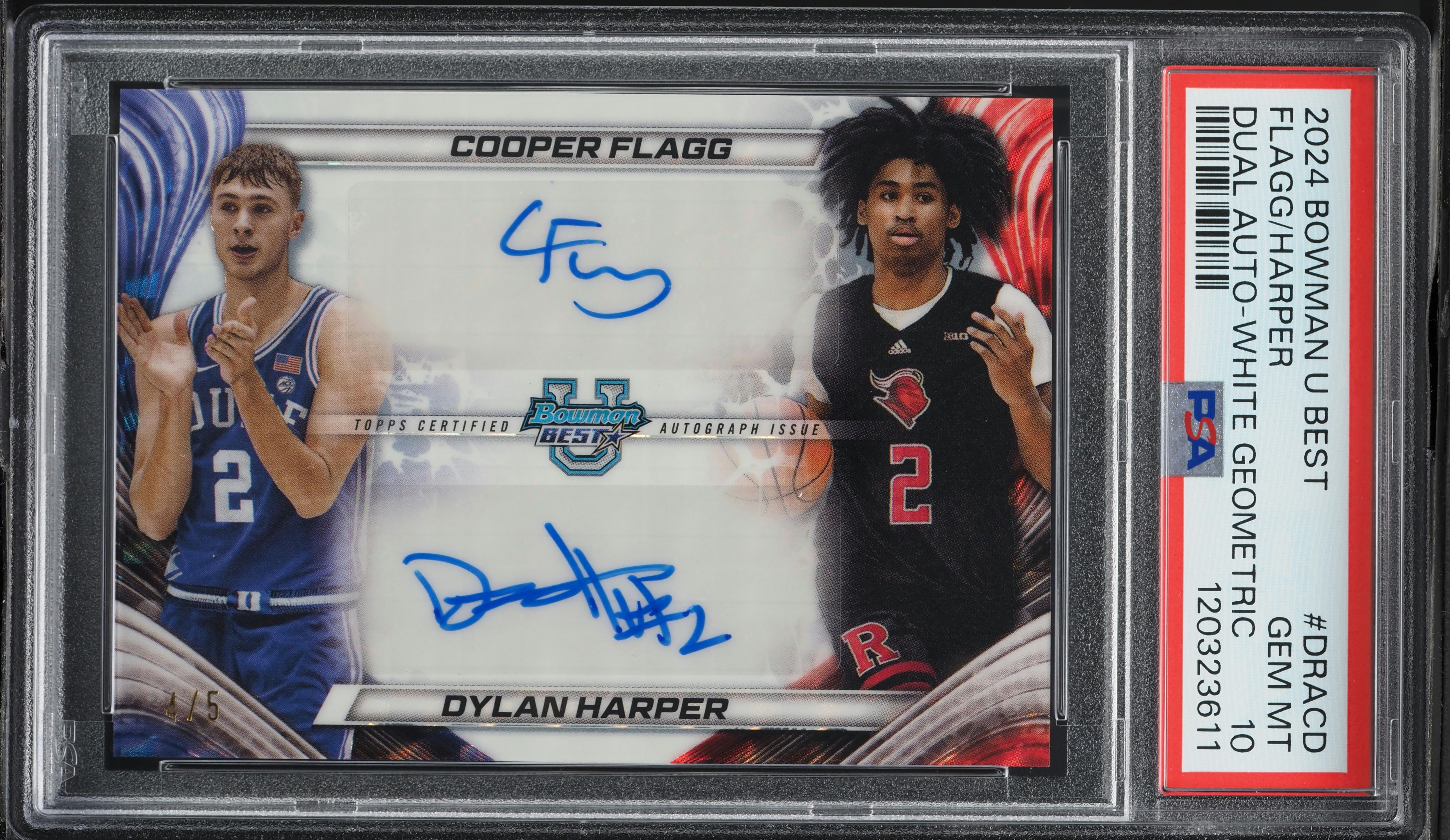 2024 Bowman University Best White Geometric Dylan Harper Cooper 