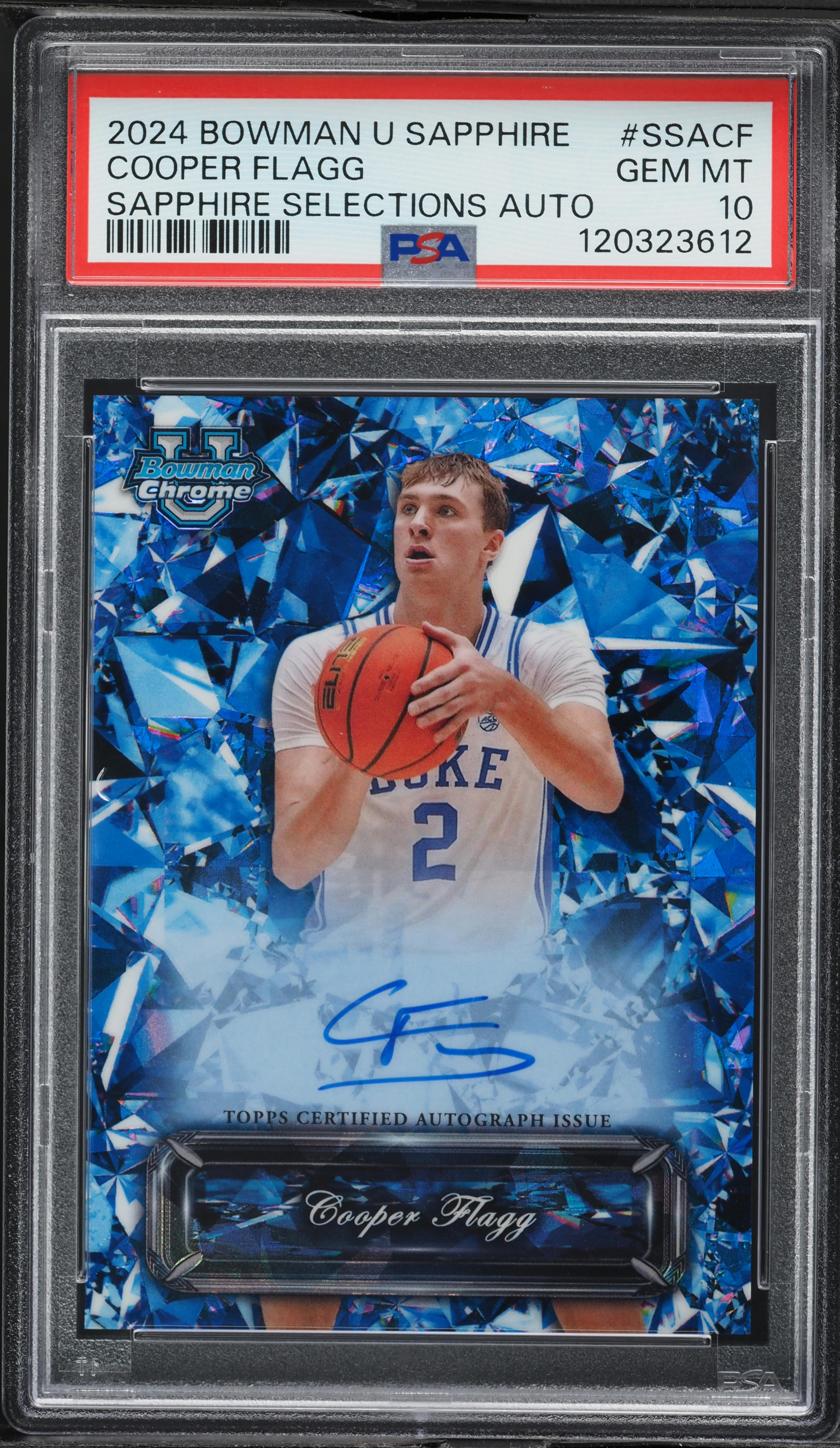 2024 Bowman Chrome University Sapphire Selections Cooper Flagg 
