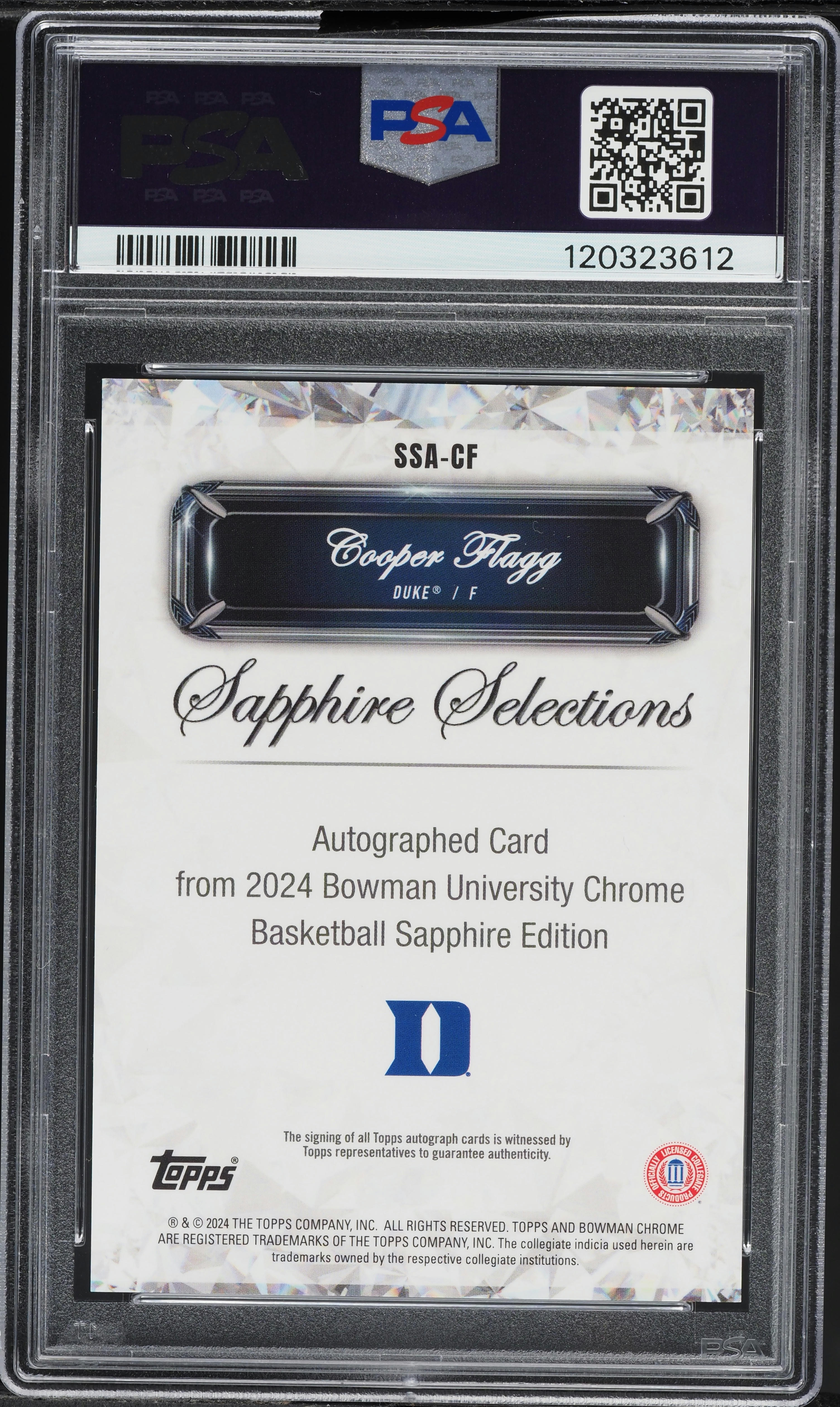 Graded Psa 10 Cooper Flagg Mavericks #1 Overall Draft