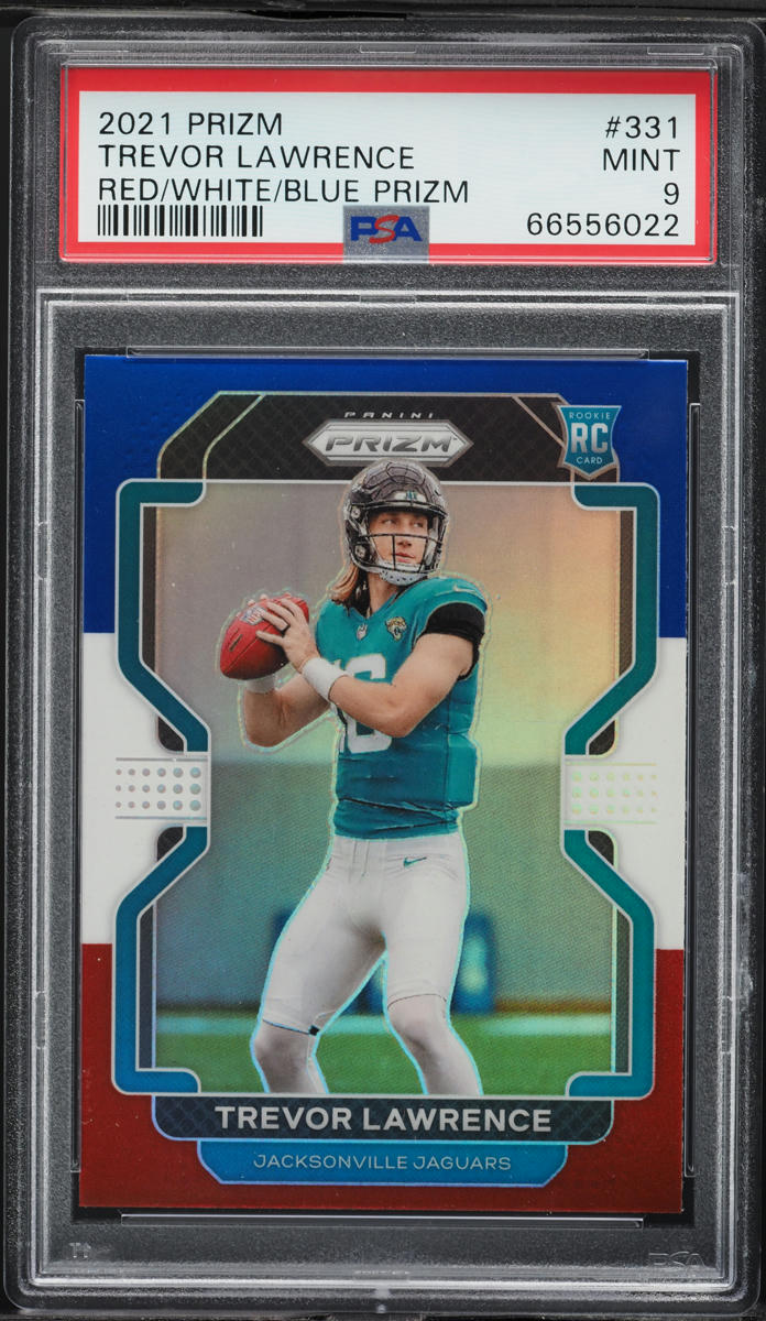 2021 Panini Prizm Red White Blue Trevor Lawrence ROOKIE #331 PSA 9 MINT