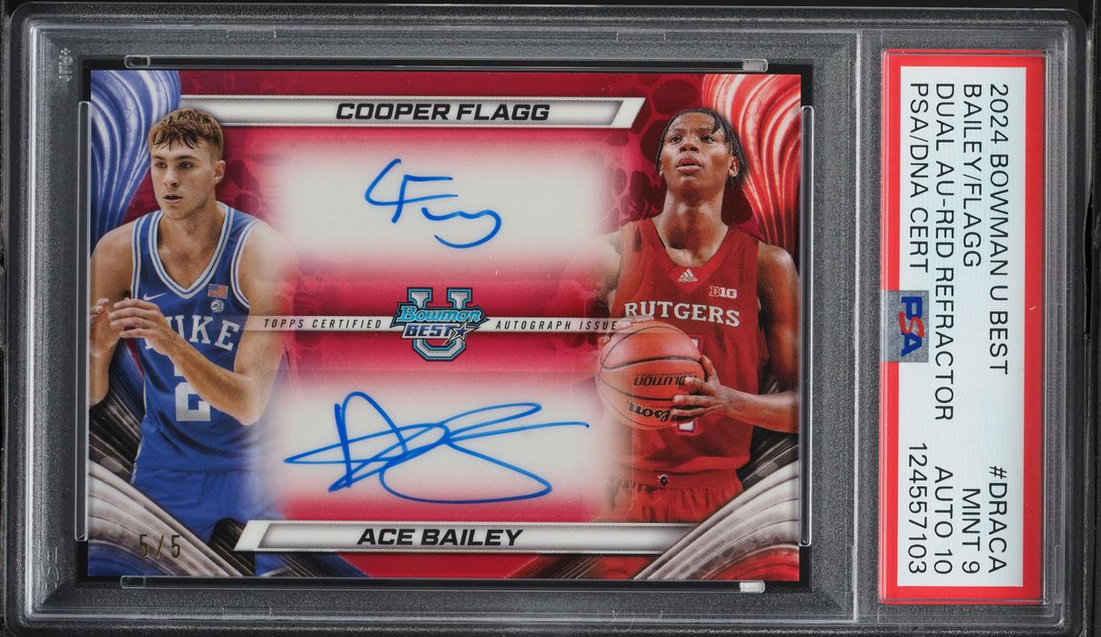2024 Bowman University Best Red Refractor Ace Bailey Cooper Flagg 