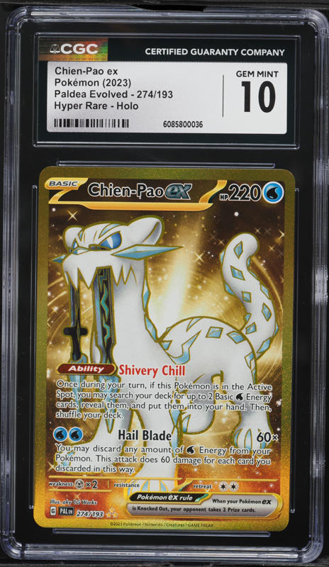 2023 Pokemon Scarlet & Violet Paldea Evolved Hyper Rare Chien-Pao ex #274 CGC 10 GEM MINT