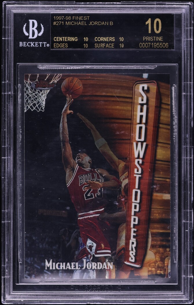 1997 Finest Basketball Michael Jordan #271 BGS 10 PRISTINE, BLACK LABEL