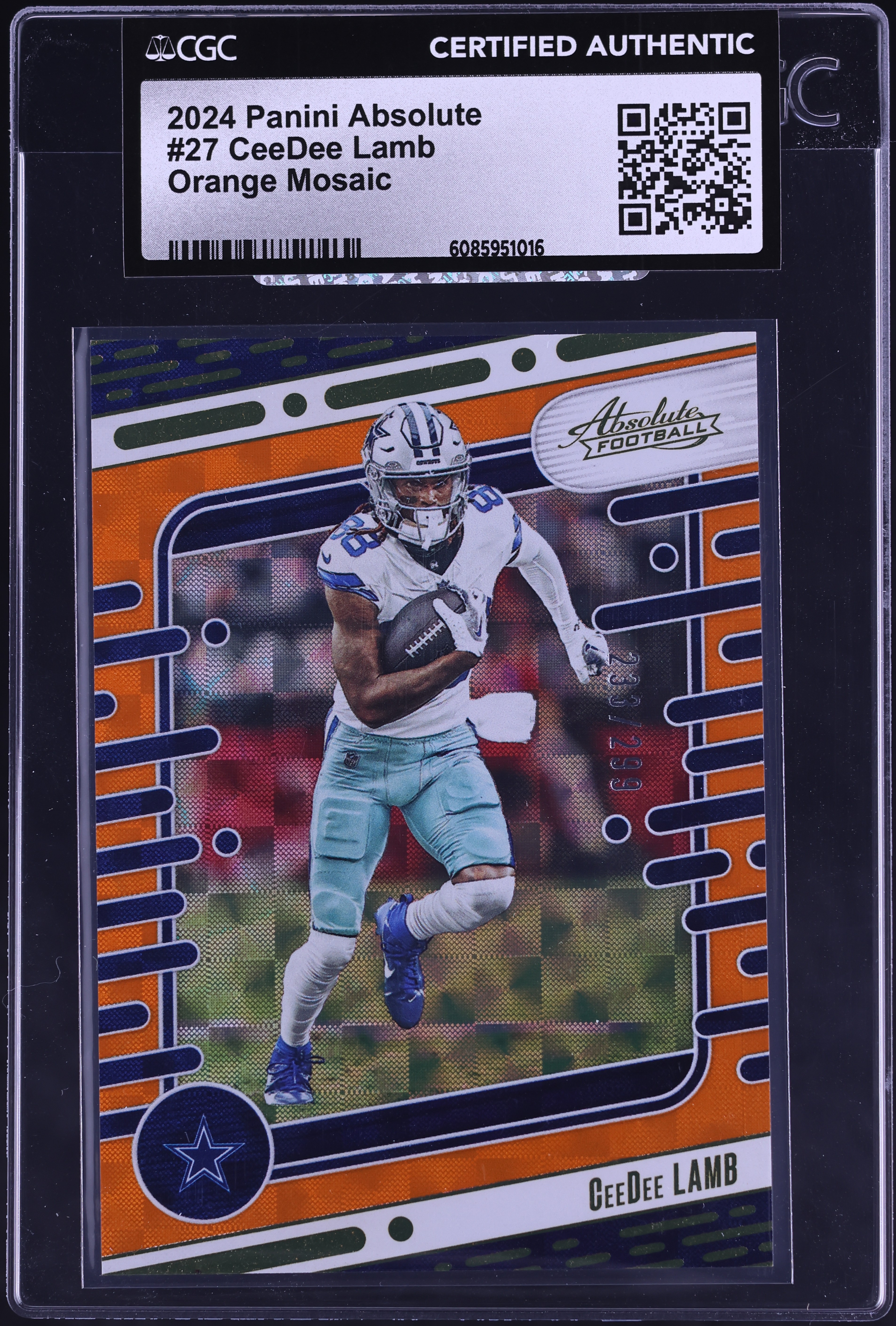 2024 Absolute Orange Mosaic CeeDee Lamb /299 #27 CGC AUTH on