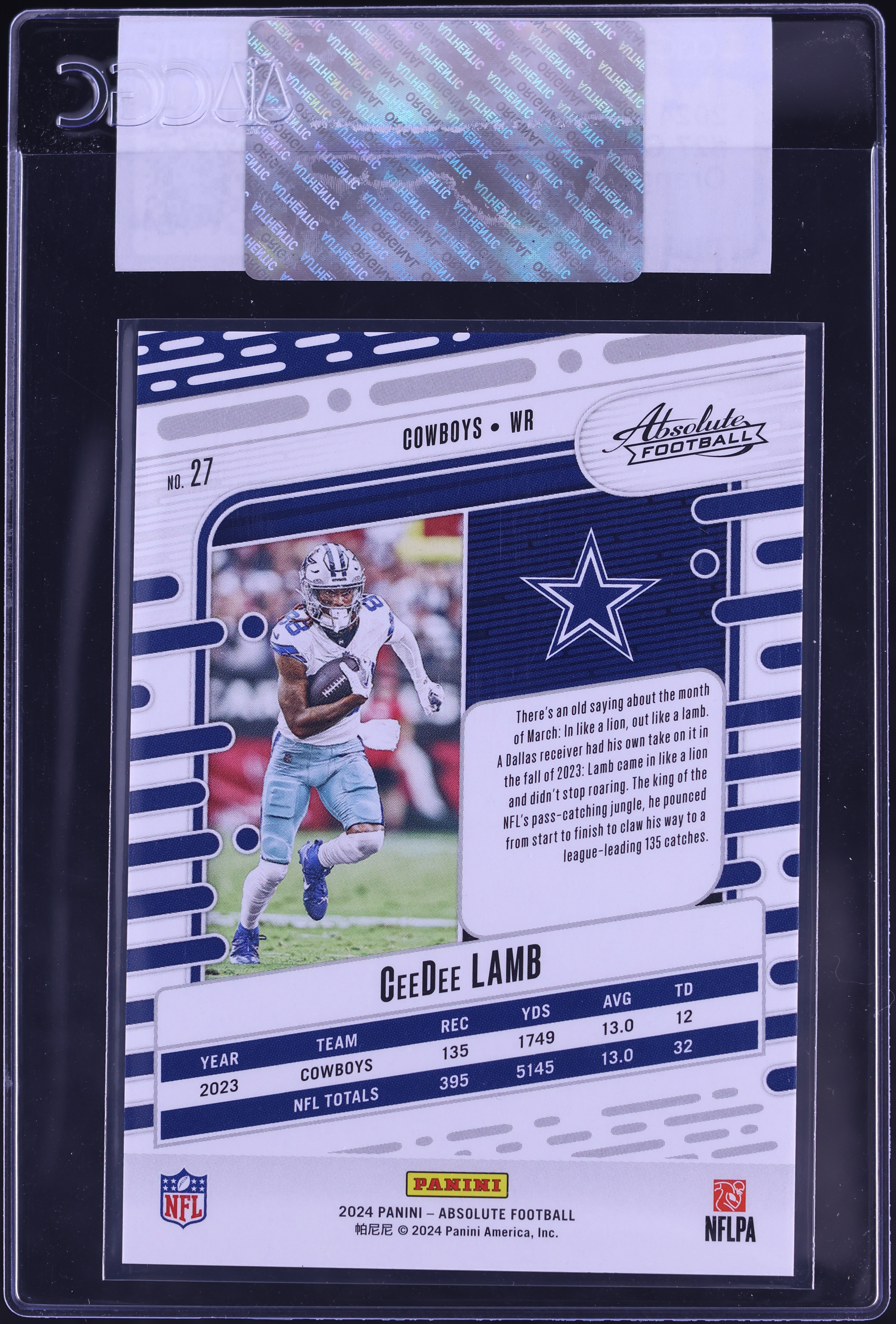 2024 Absolute Orange Mosaic CeeDee Lamb /299 #27 CGC AUTH on