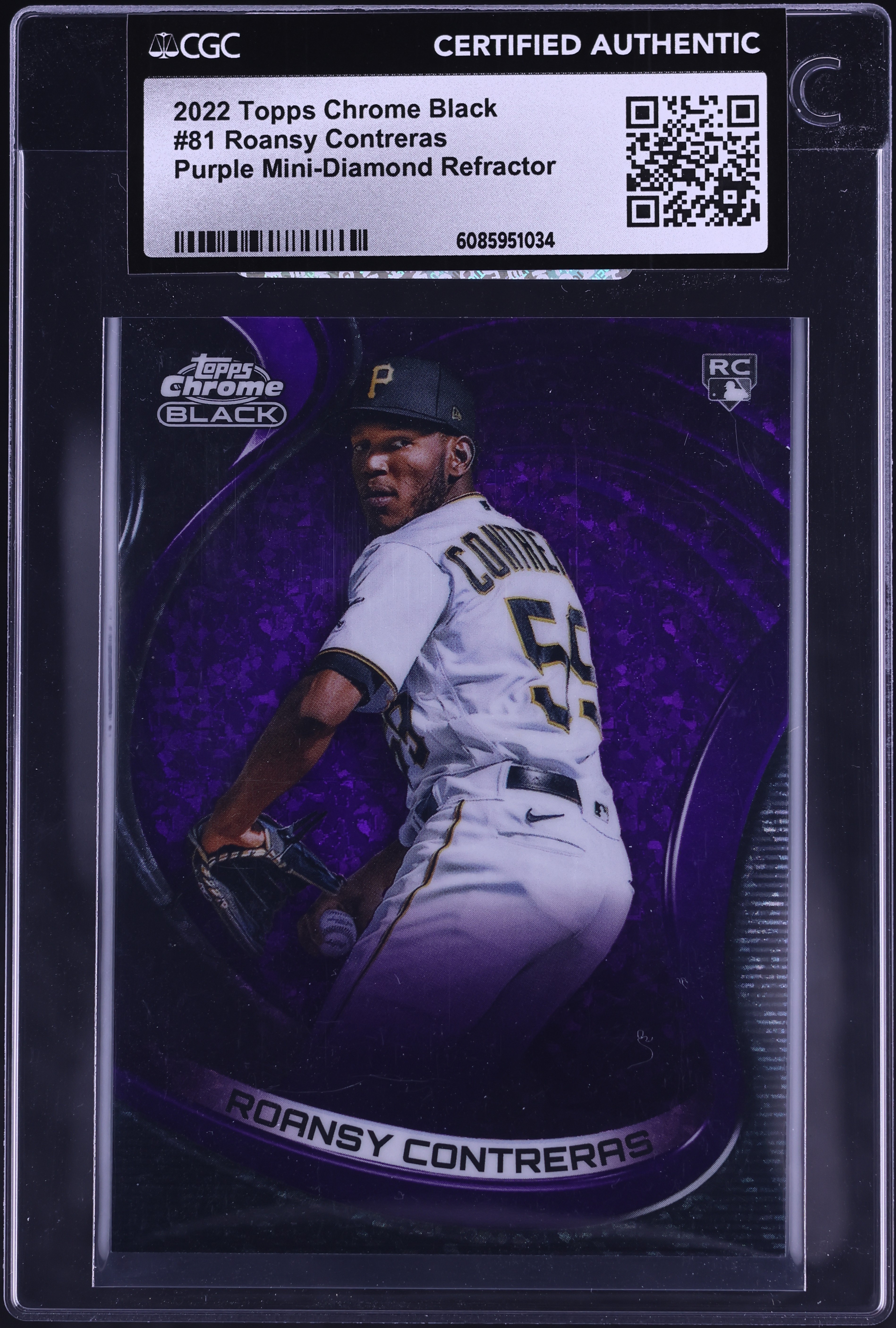 2022 Topps Chrome Black Purple Mini-Diamond Refractor Roansy
