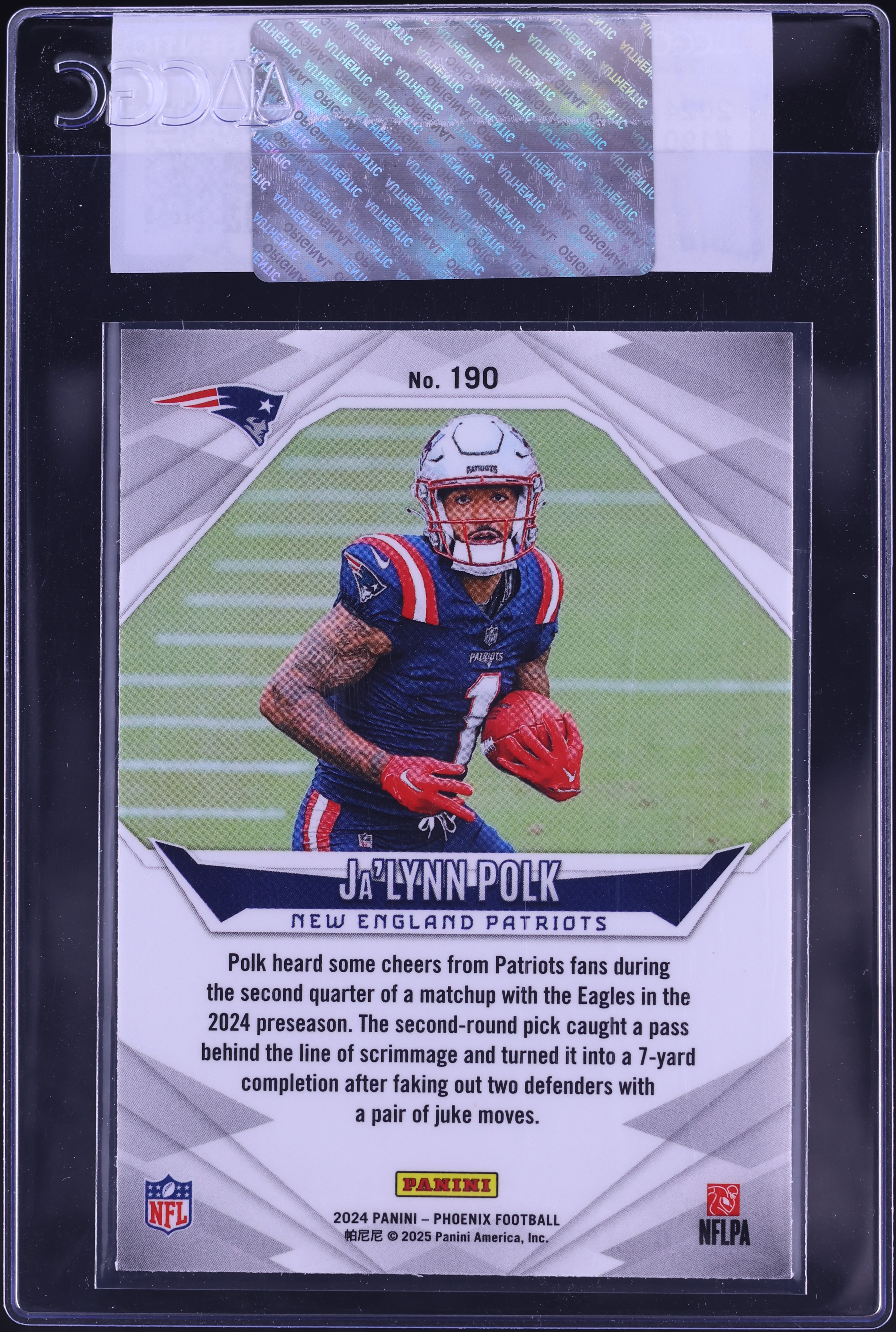 2024 Panini Phoenix Ja'Lynn Polk ROOKIE #190 CGC AUTH on Fanatics