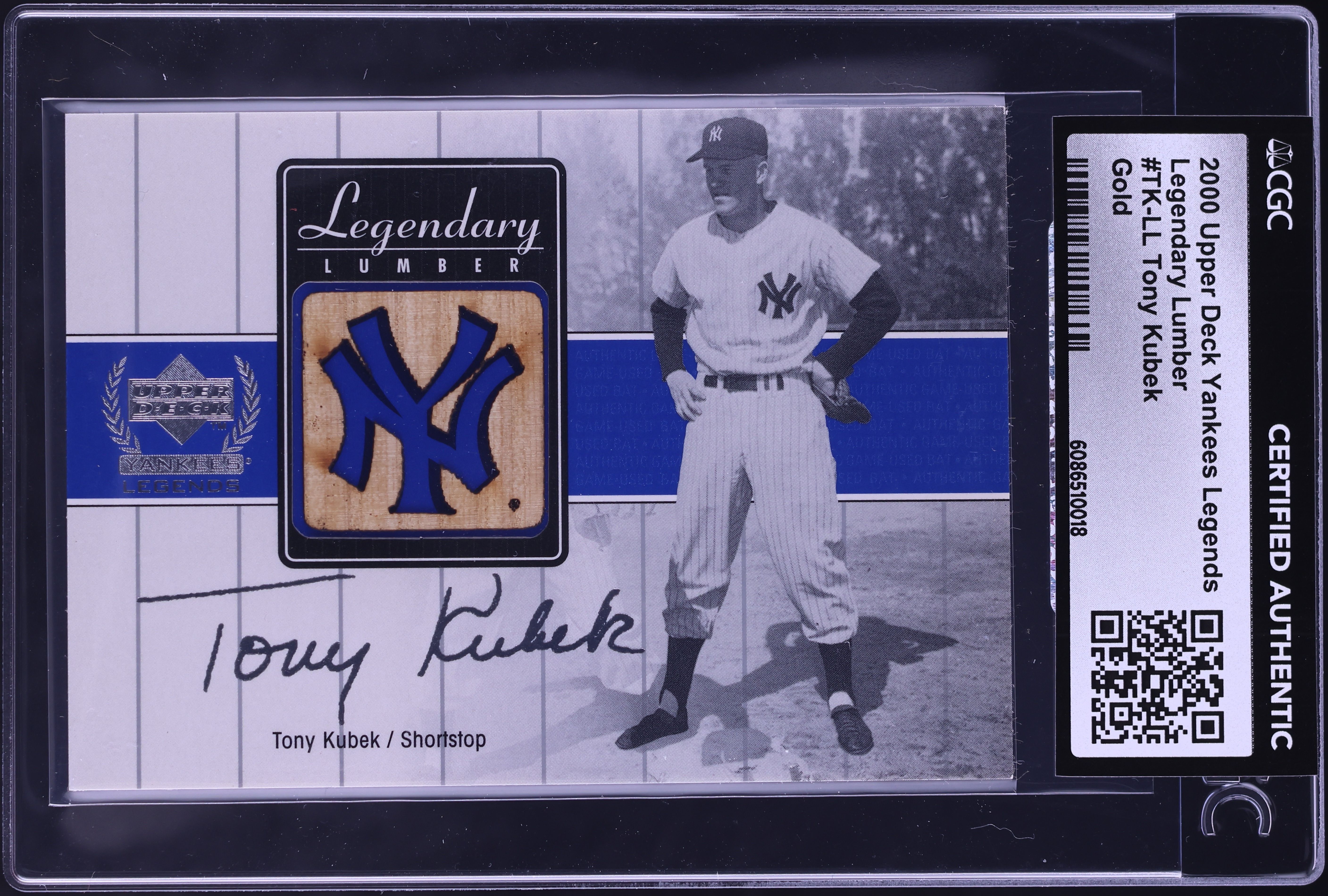 2000 Upper Deck Yankees Legends Legendary Lumber Gold Tony Kubek