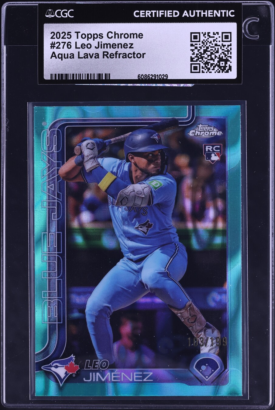2025 Topps Chrome Aqua Lava Refractor Leo Jimenez ROOKIE /199 #276