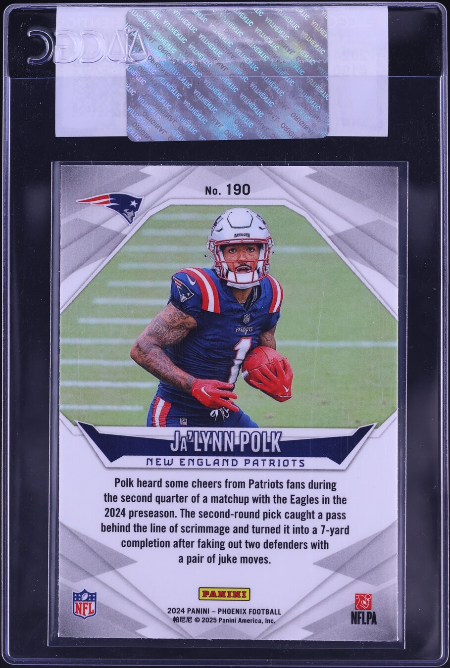 2024 Panini Phoenix Ja'Lynn Polk ROOKIE #190 CGC AUTH on Fanatics