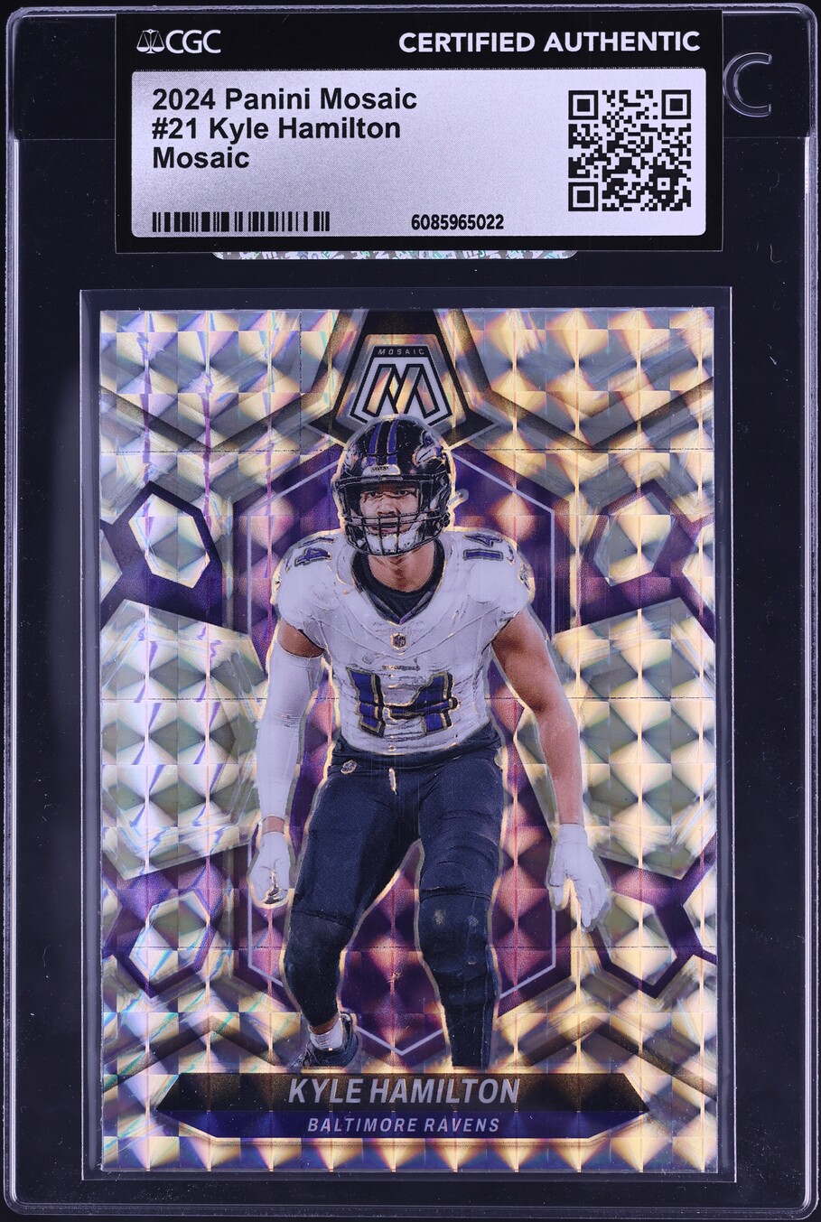2024 Panini Mosaic Mosaic Kyle Hamilton #21 CGC AUTH