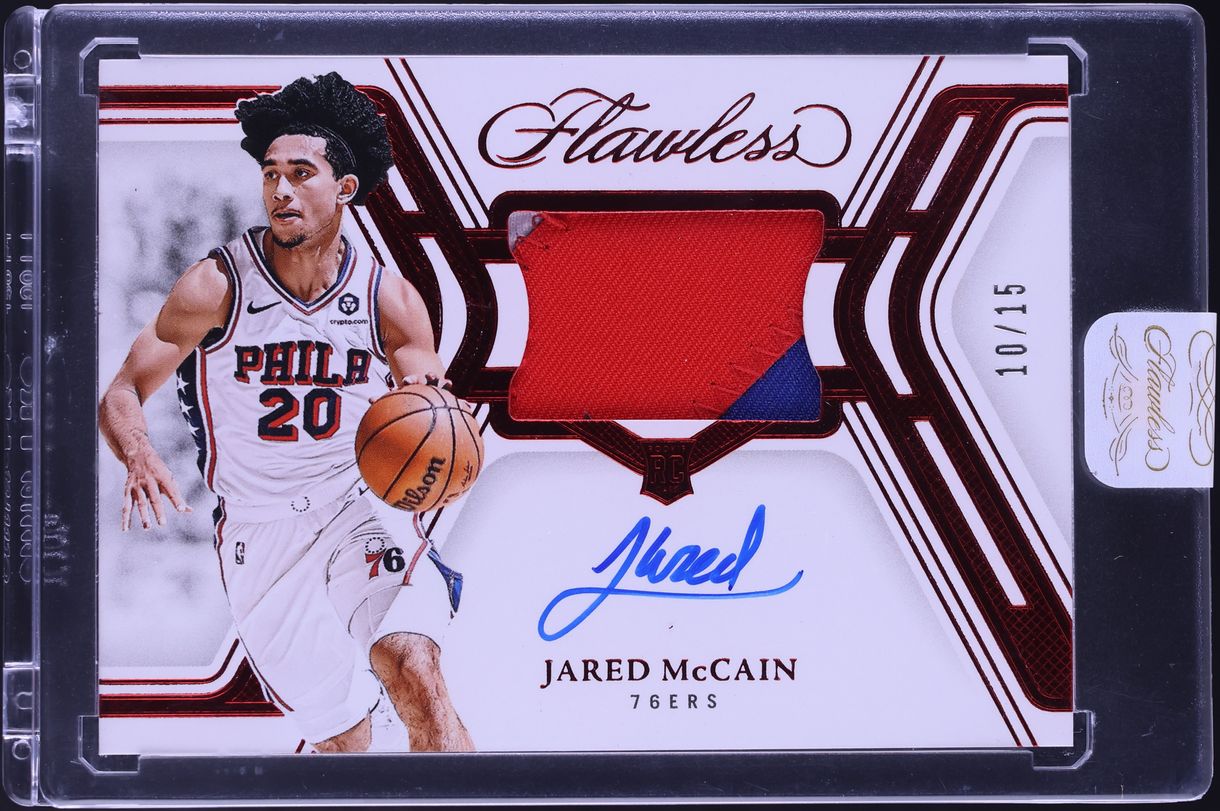 2024 Panini Flawless Ruby Jared McCain ROOKIE PATCH AUTO /15 #SPM