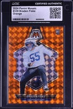 2024 Panini Mosaic Orange Braden Fiske ROOKIE /199 #339 CGC AUTH