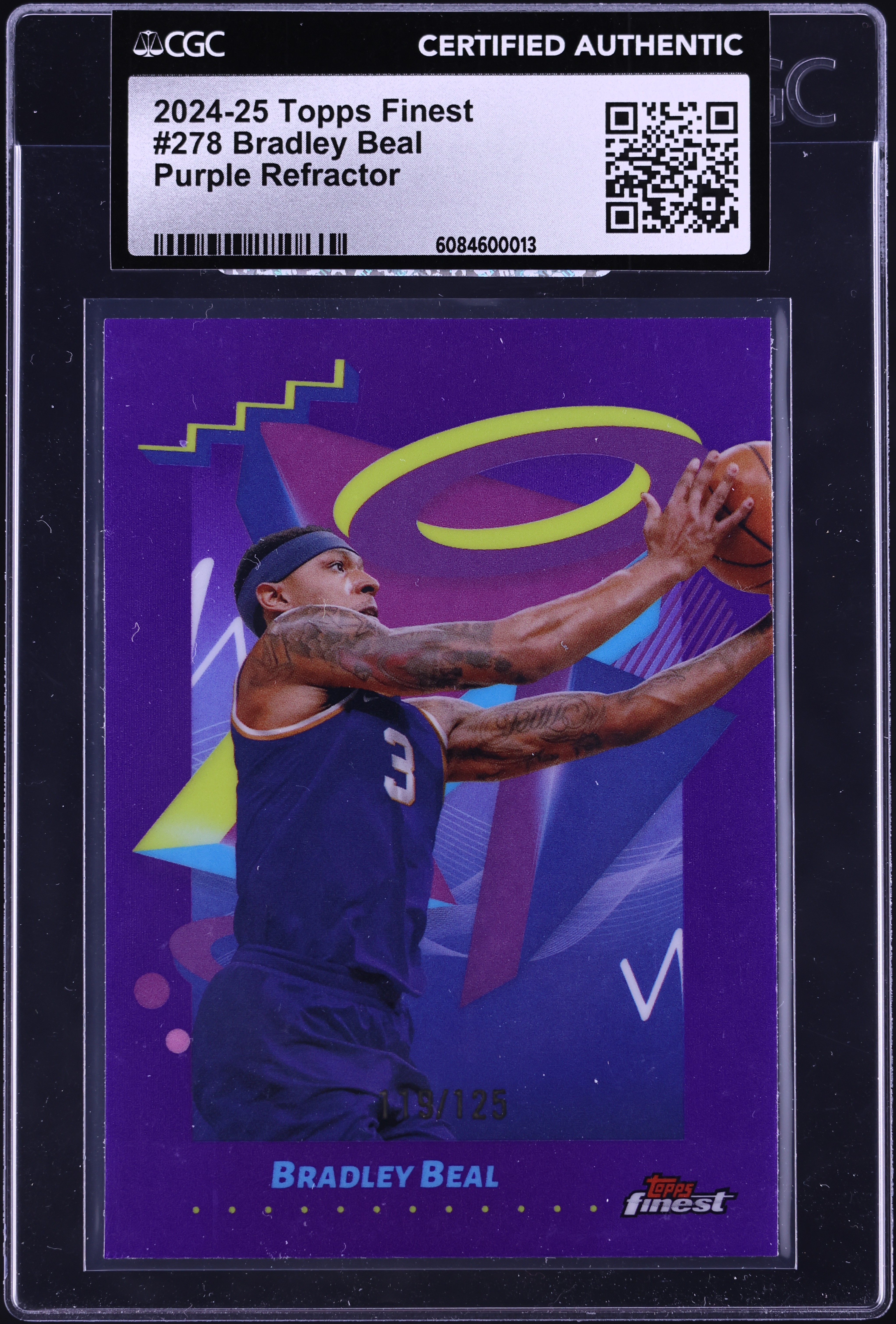 2024 Topps Finest Basketball Purple Refractor Bradley Beal #278 CGC AUTH