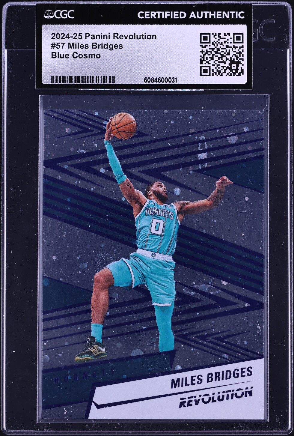 2024 Panini Revolution Blue Cosmo Miles Bridges /285 #57 CGC AUTH