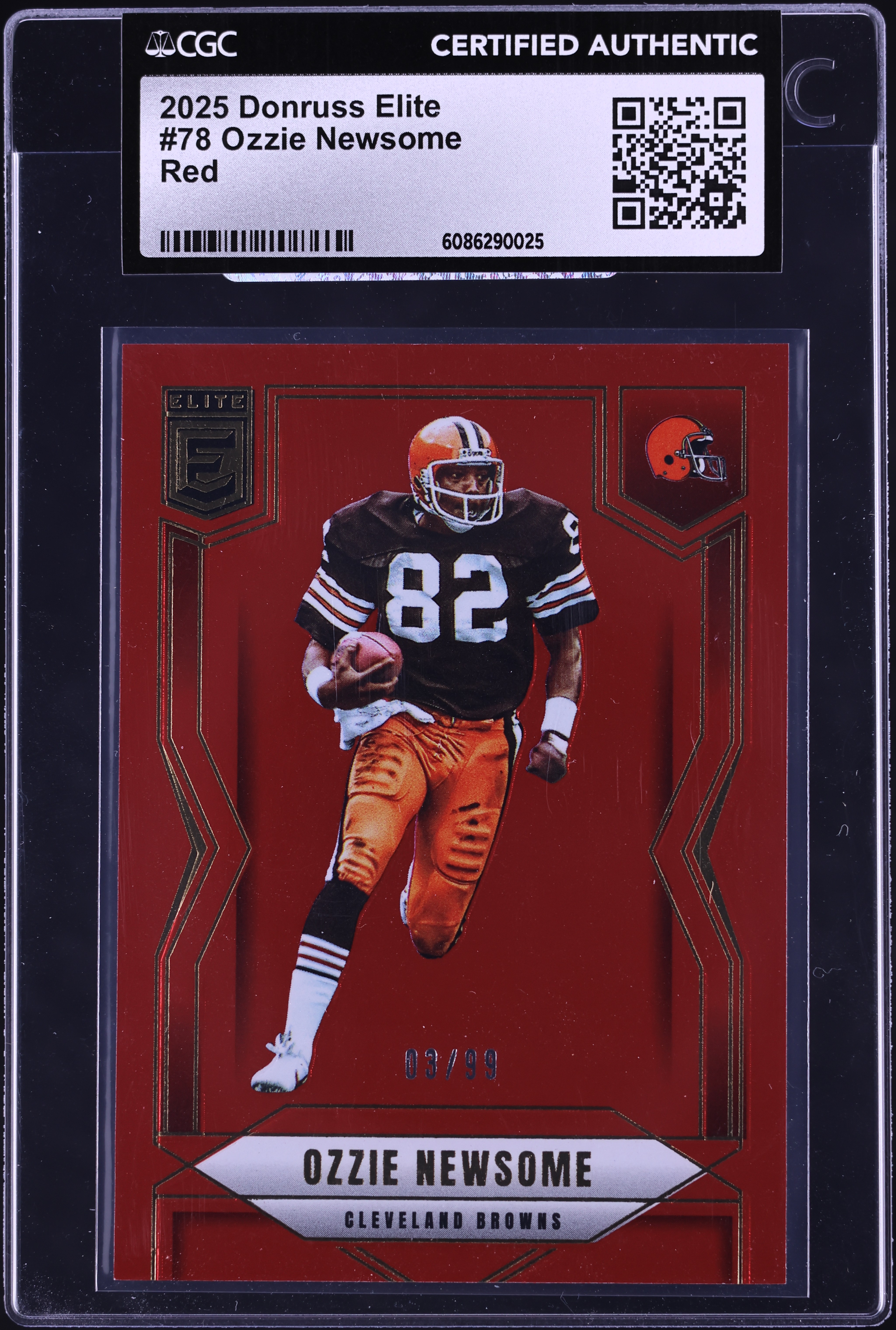 2025 Donruss Elite Football Red Ozzie Newsome #78 CGC AUTH