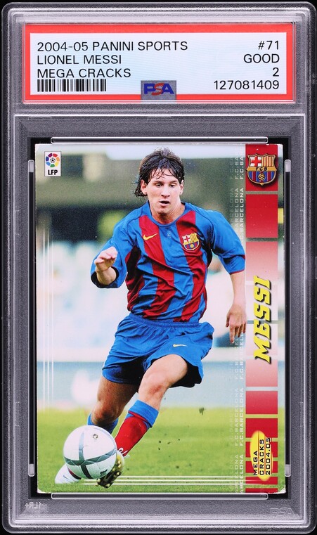 リオネルメッシ　ルーキーカード 2004 Panini Mega Cracks 2004 Panini Mega Cracks Barca Lionel Messi Campeon #62 PSA 8 | eBay