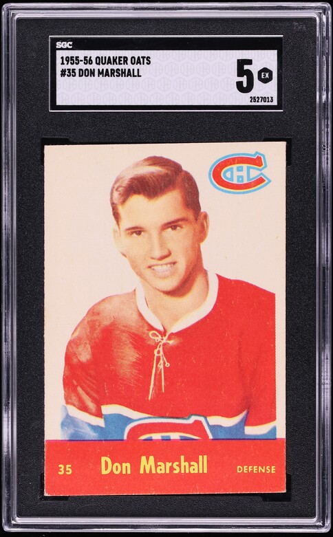1955 Quaker Oats Hockey Don Marshall #35 SGC 5 EX