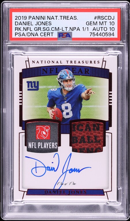 Daniel Jones National Treasures NFL カード 2020 Panini National Treasures Daniel Jones Treasured Patches 3/25
