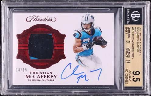 2017 Panini Flawless Ruby Christian McCaffrey ROOKIE GLOVE PATCH