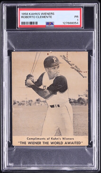 1958 Kahn's Wieners Roberto Clemente PSA 1 PR