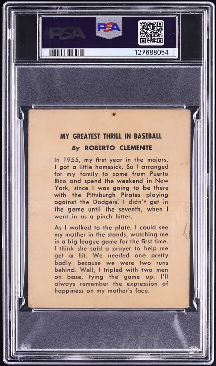 1958 Kahn's Wieners Roberto Clemente PSA 1 PR