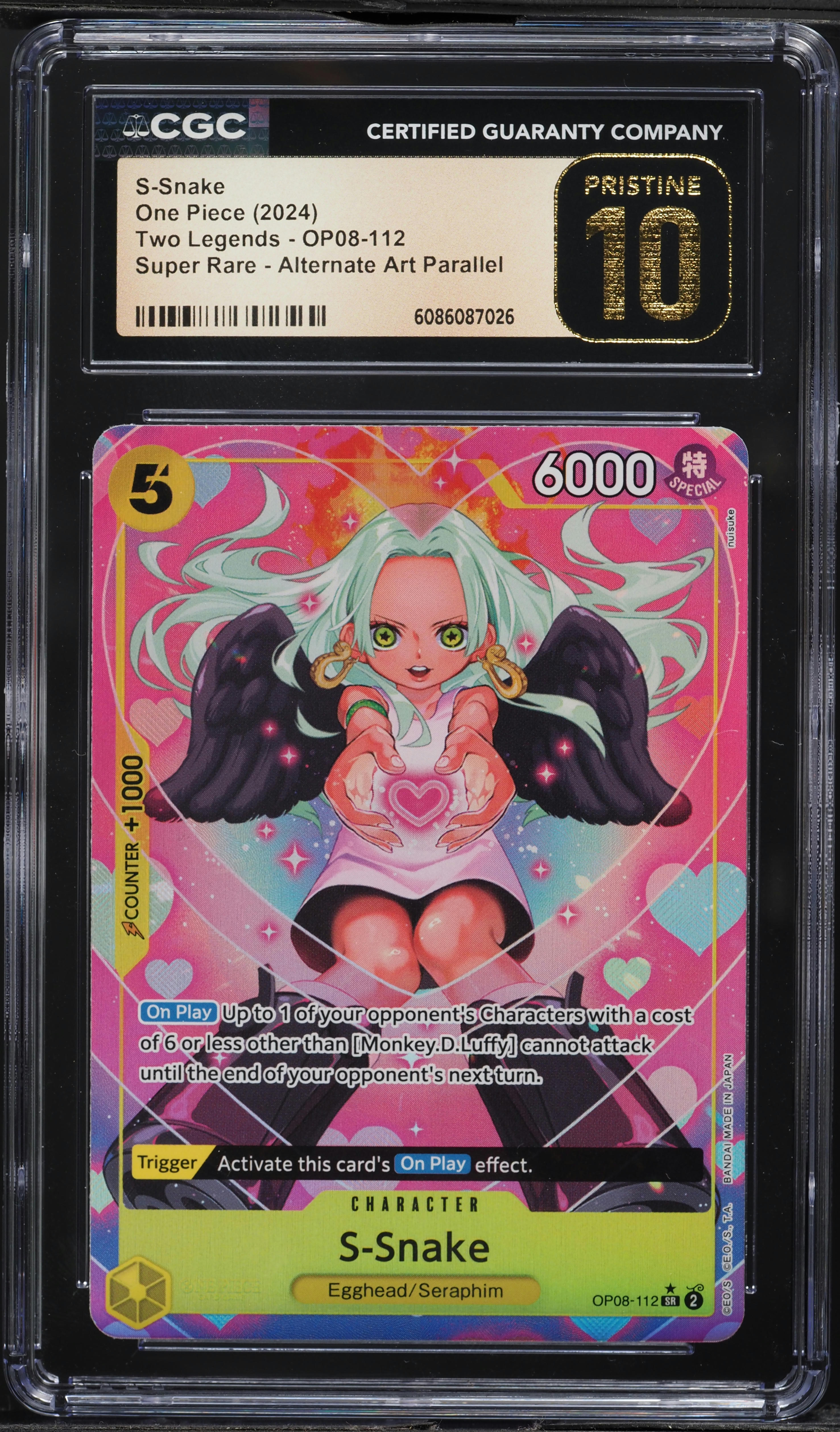 2024 One Piece Two Legends Alt Art S-Snake SR #OP08-112 CGC 10
