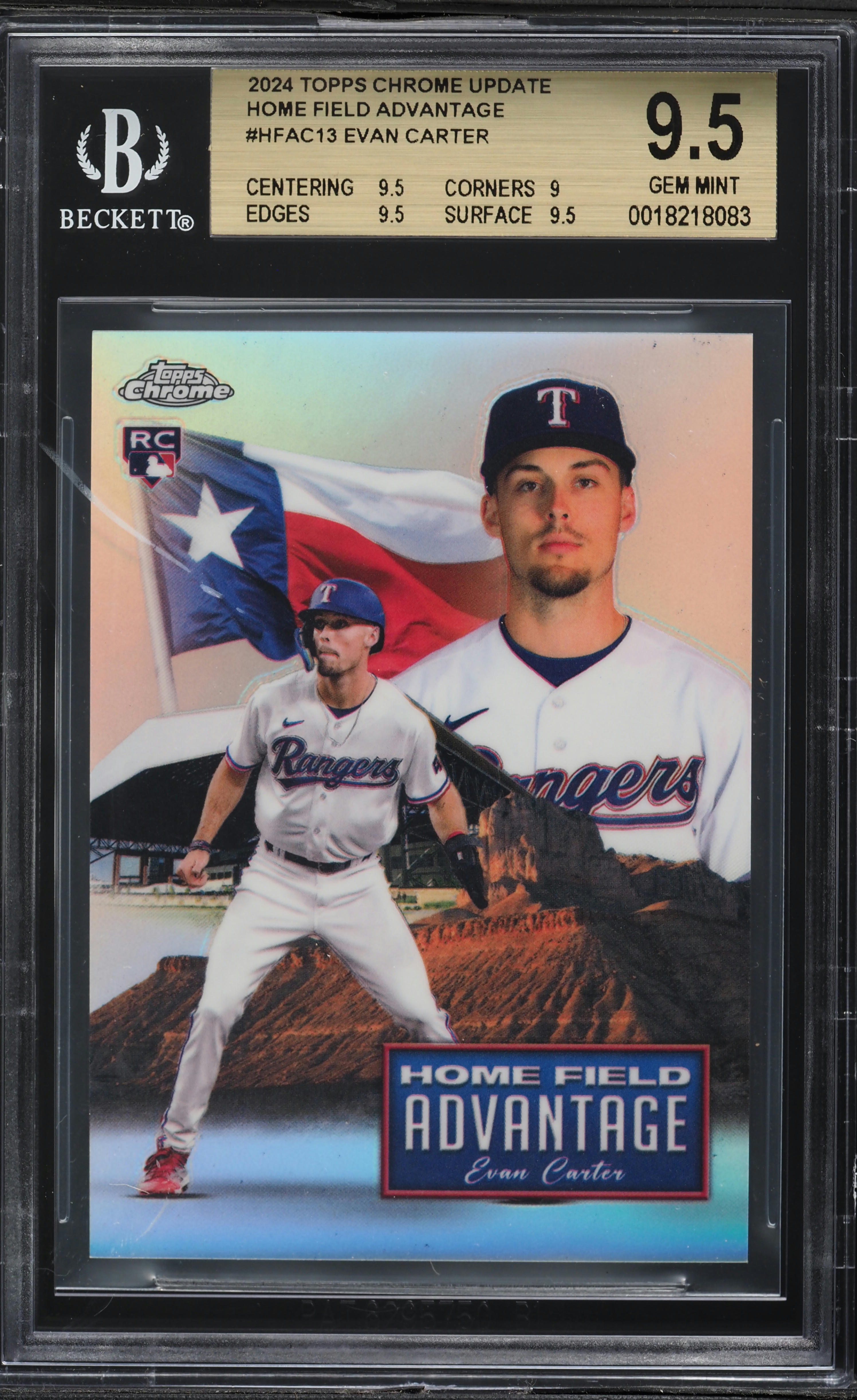 2024 Topps Chrome Update Home Field Advantage Evan Carter ROOKIE