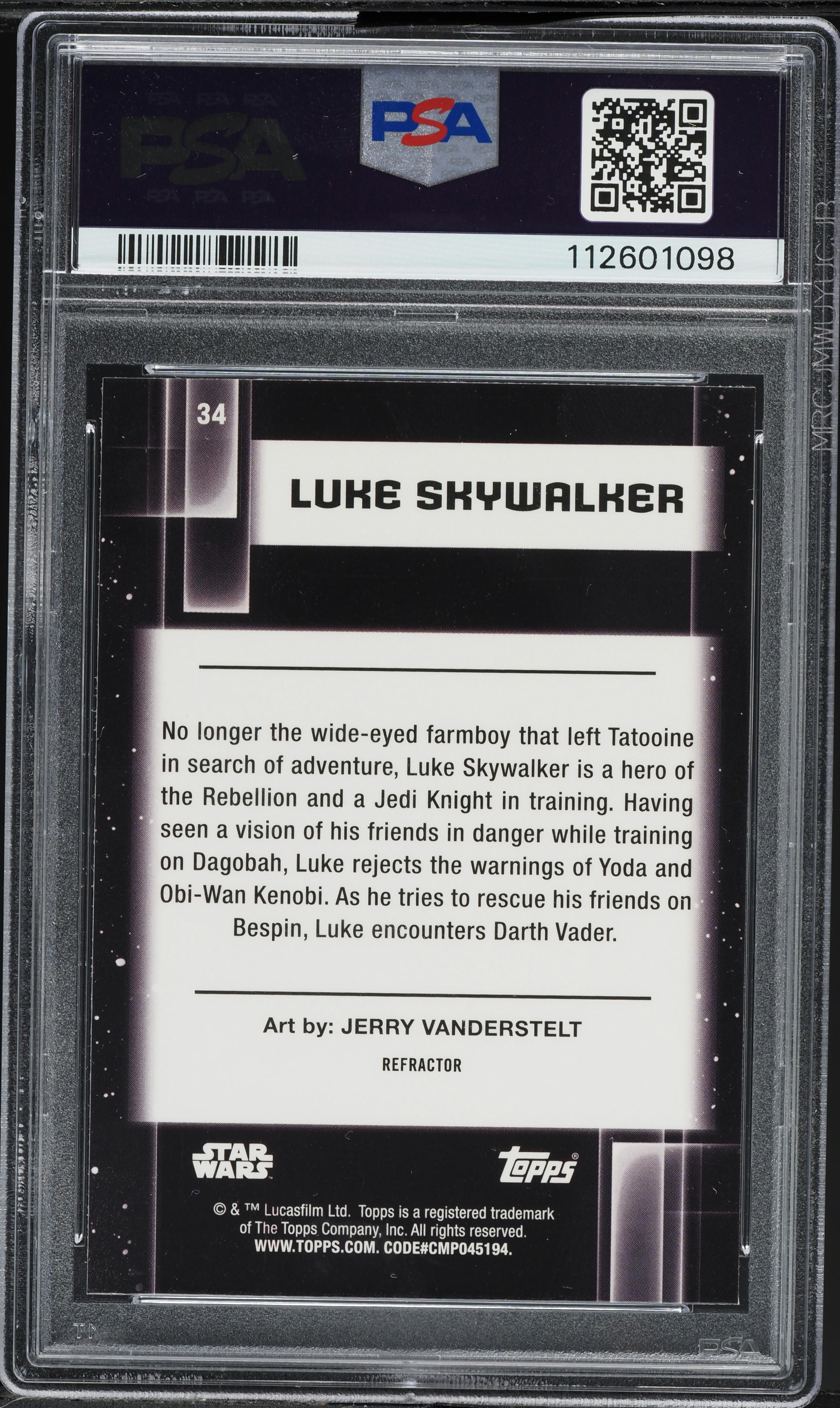 2021 Topps Chrome Star Wars Galaxy Refractor Luke Skywalker #34