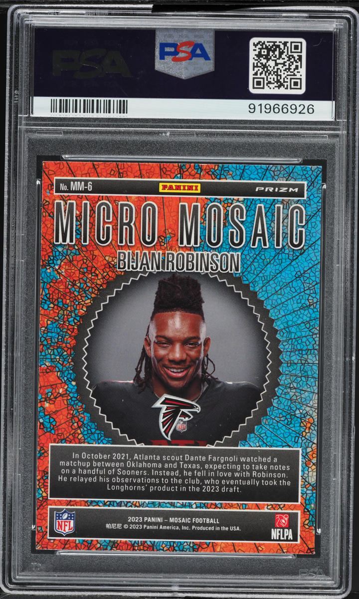 2023 Panini Mosaic Micro Bijan Robinson ROOKIE #MM-6 PSA 10 GEM MINT