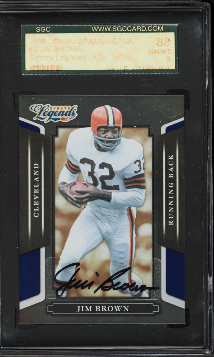 2008 Donruss Americana Sports Legends Jim Brown AUTO /25 #2 SGC 8 NM-MT