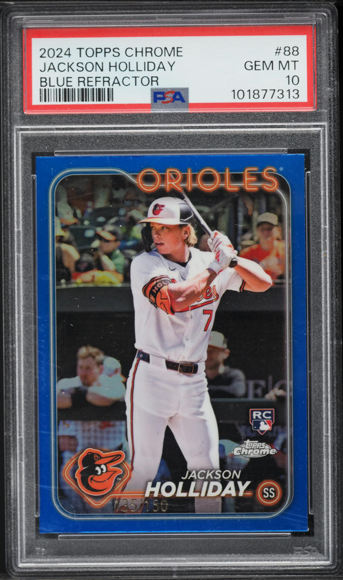 2024 Topps Chrome Blue Refractor Jackson Holliday ROOKIE /150 #88 PSA 10 GEM MINT