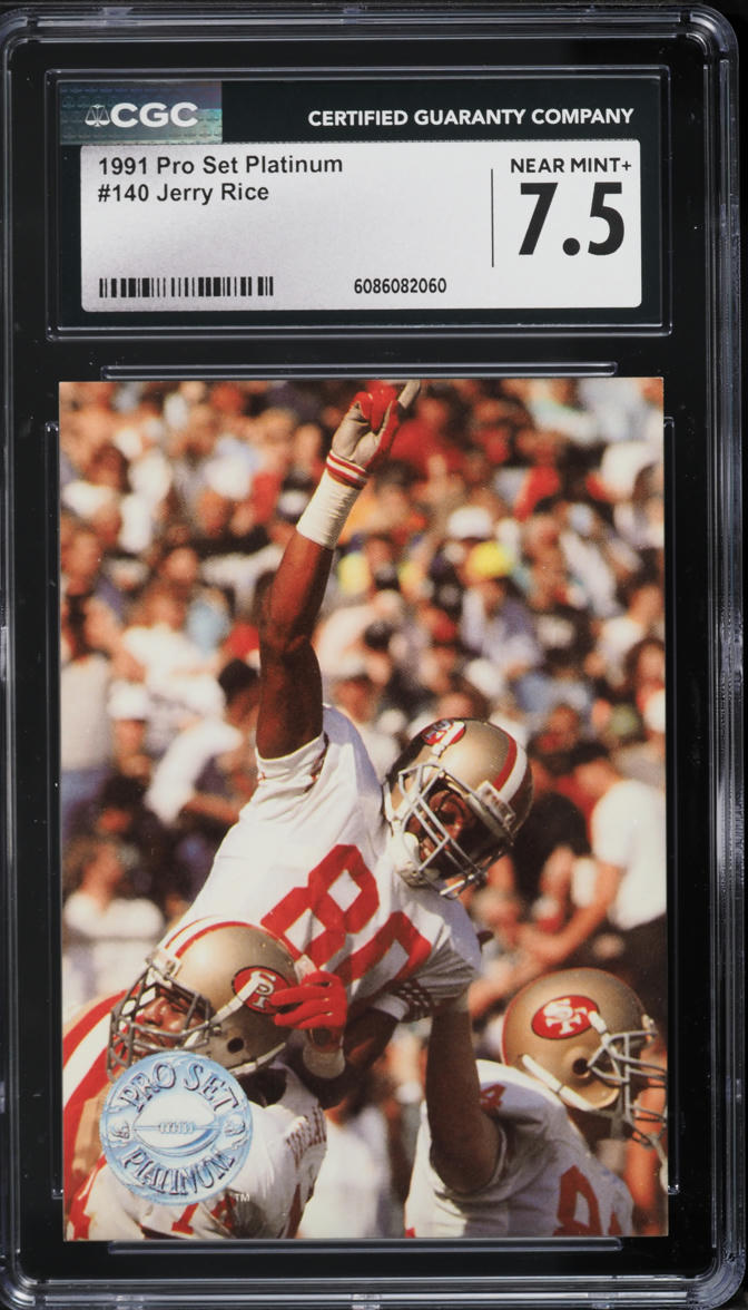 1991 Pro Set Platinum Jerry Rice #140 CGC 7.5 NRMT+
