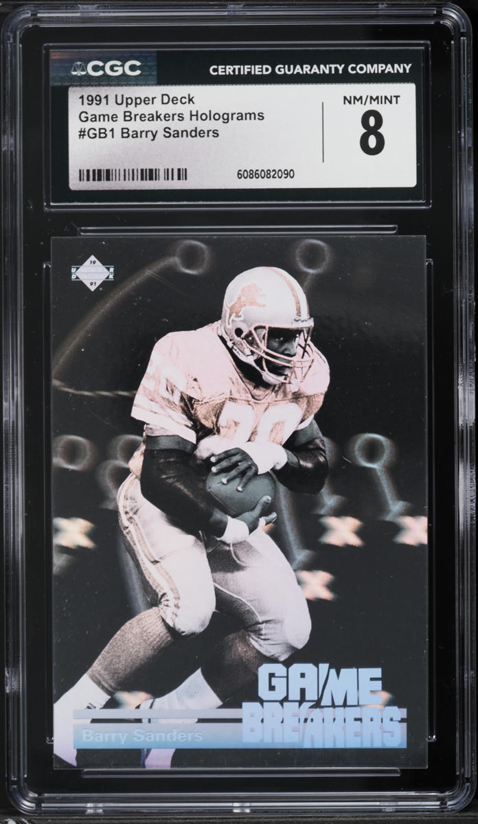 1991 Upper Deck Game Breakers Holograms Barry Sanders #GB1 CGC 8 NM-MT