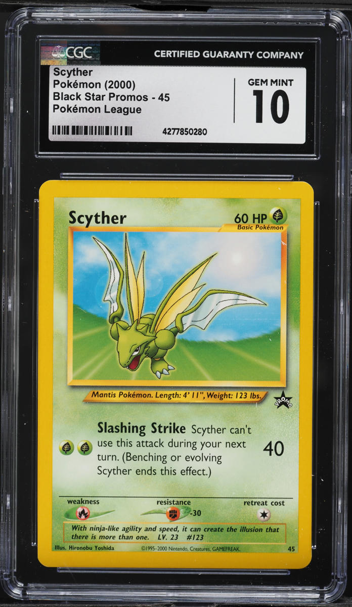2000 Pokemon League Black Star Promo Scyther #45 CGC 10 GEM MINT