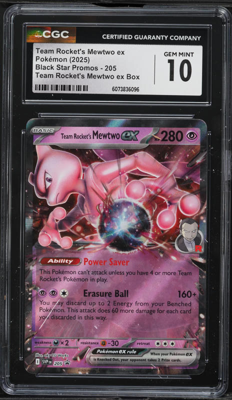 2025 Pokemon Scarlet & Violet Promo Team Rocket's Mewtwo ex #205 CGC 10 GEM MINT