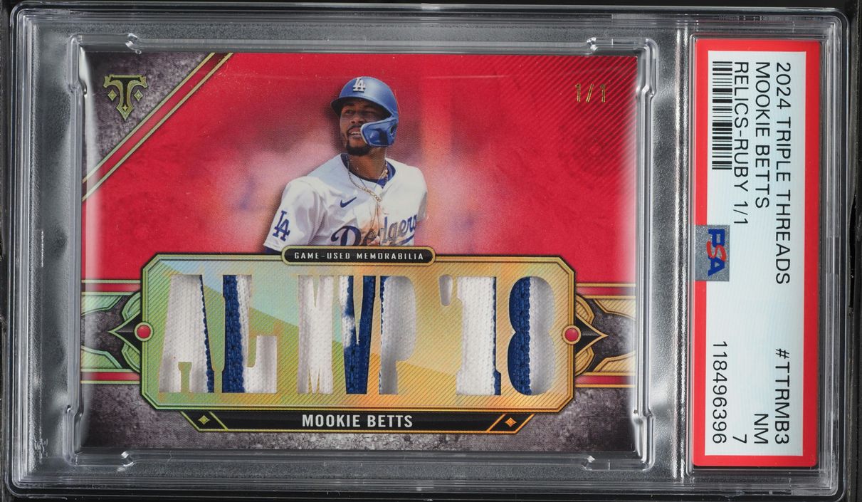 2024 Topps Triple Threads Ruby Mookie Betts PATCH 1/1 #TTRMB3 PSA 7 NRMT